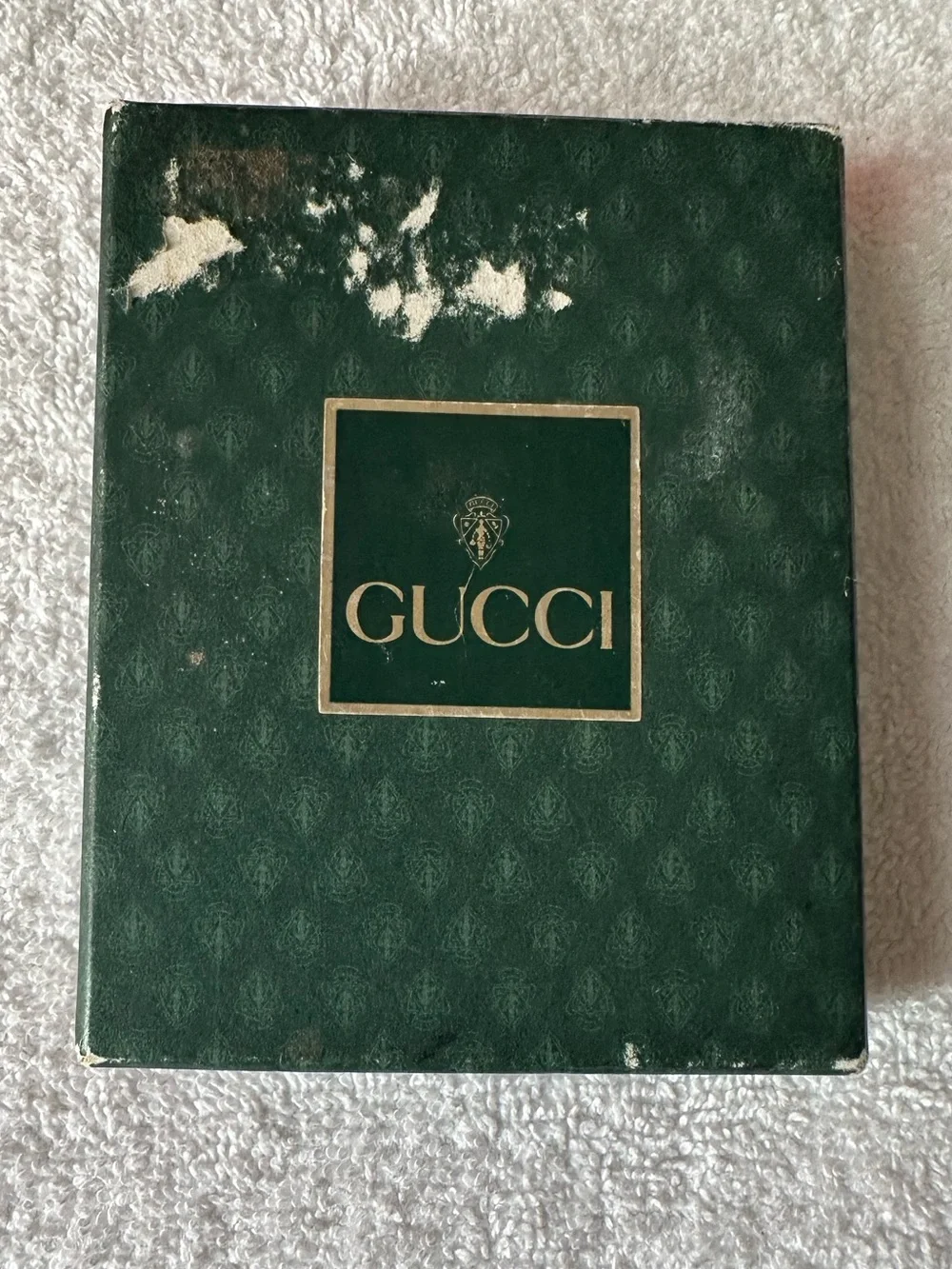 Vintage Gucci Leather Tri-Fold Picture Frame Card Holder w/ Original Box Italy